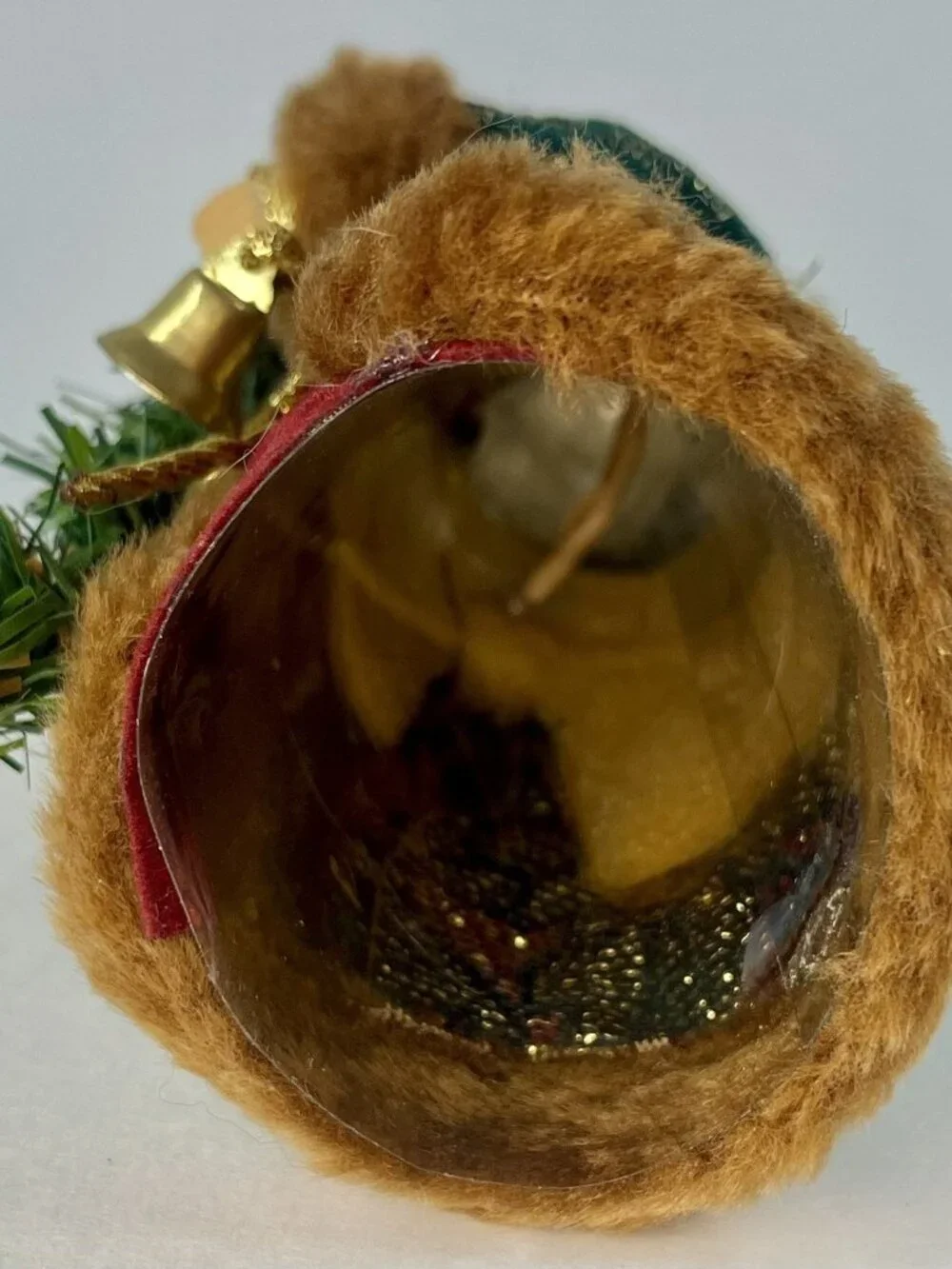 Old World Santa Ornament Mini Tree Topper Fur-Trimmed Tapestry Robe Hat 7”